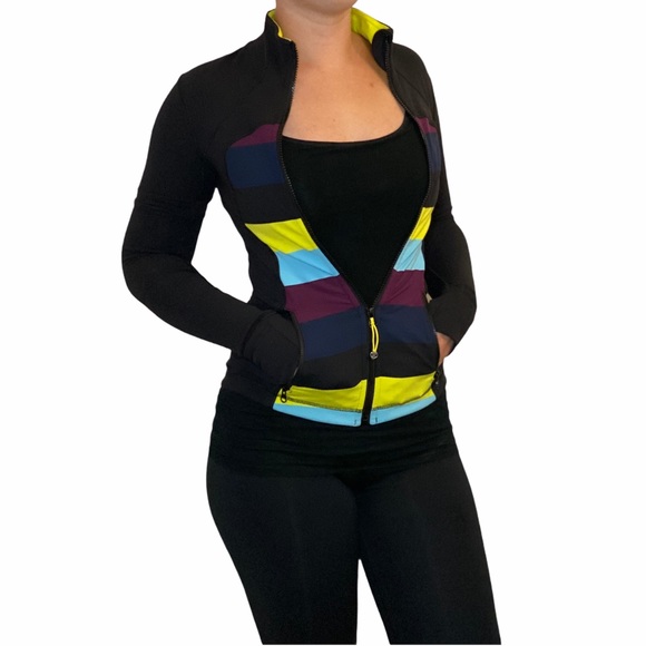 Lululemon Forme Jacket Striped with Bright Colors, Like New! - Picture 3 of 12